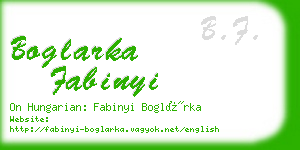 boglarka fabinyi business card